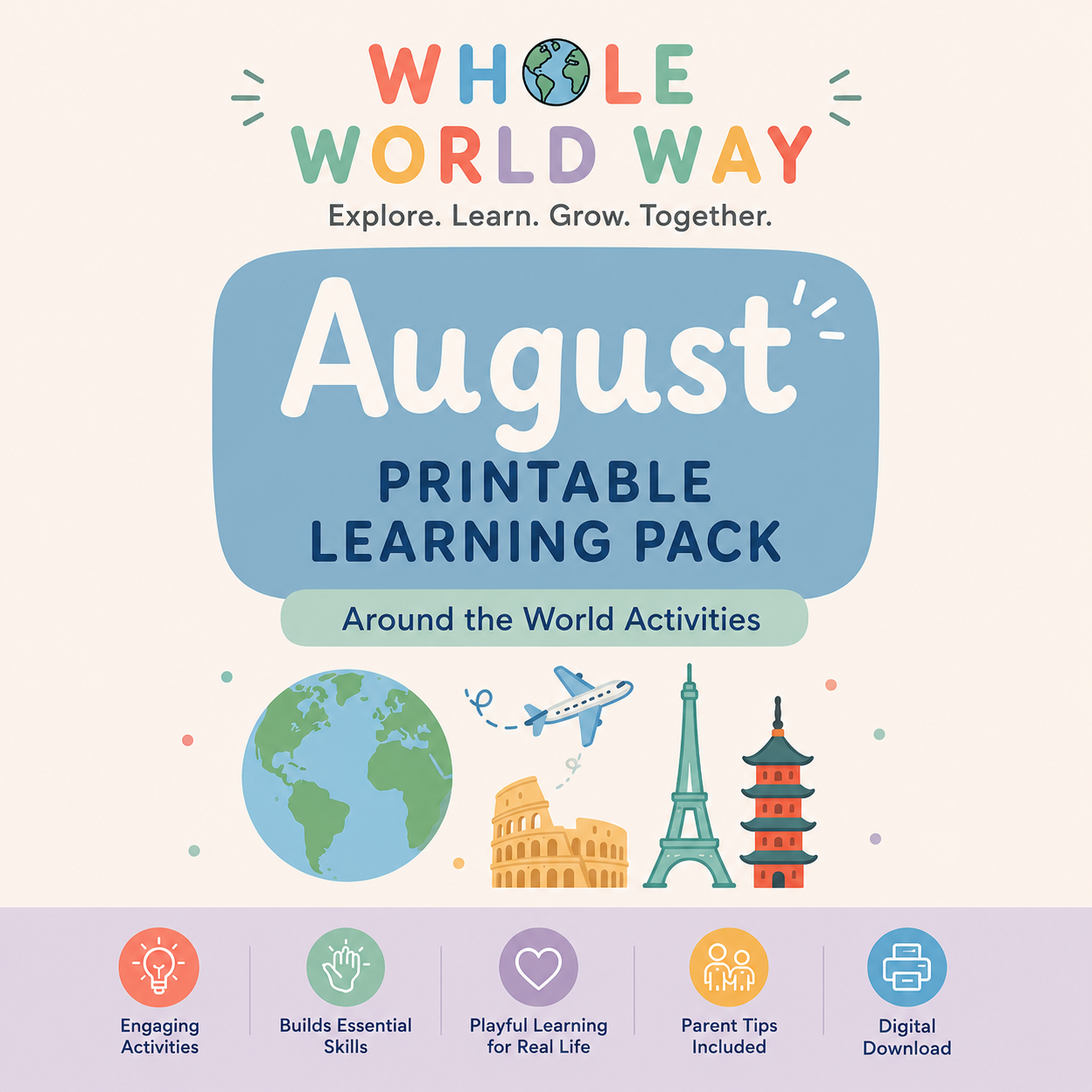 August Printable Learning Pack for Preschoolers (Ages 3–5) | Coming Soon
